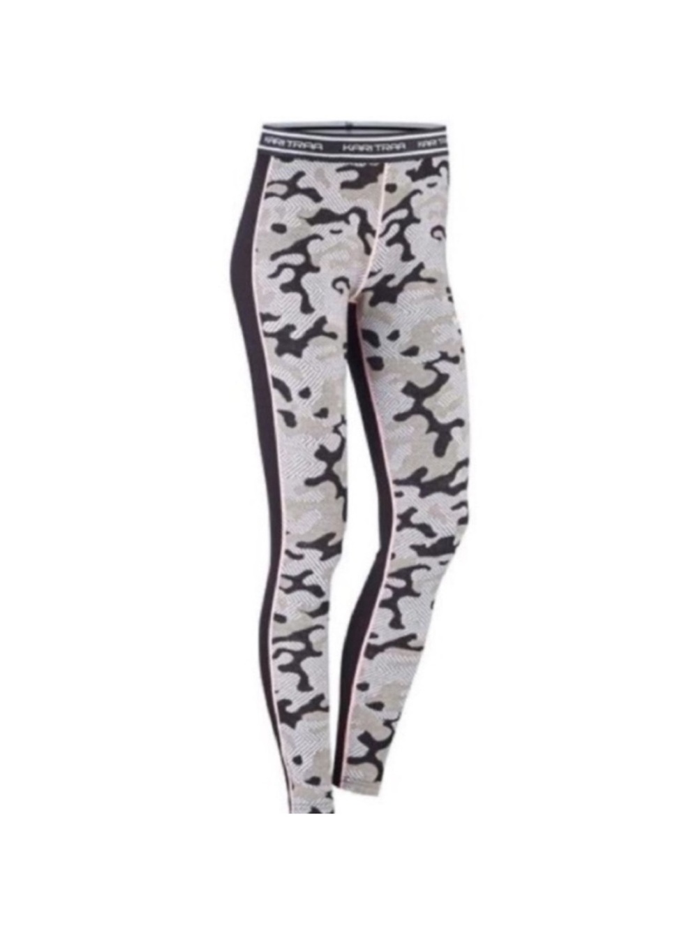 Kari Traa Kongle Base Layer Leggings Size Small Wool Black Pink Print